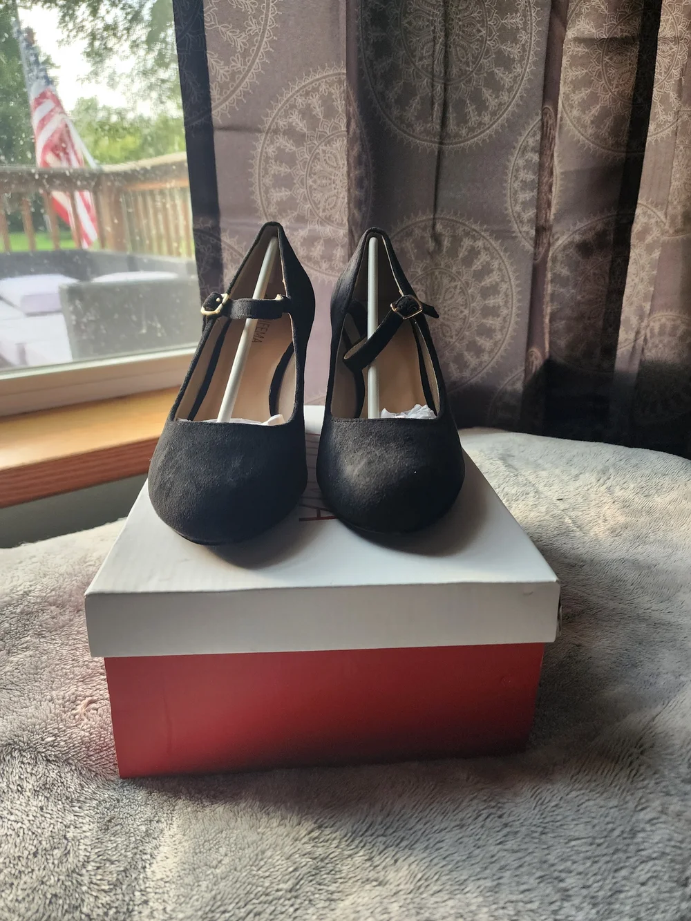 Difema Black Mary Jane Wedge Pumps - Classic Women's Dress Shoes